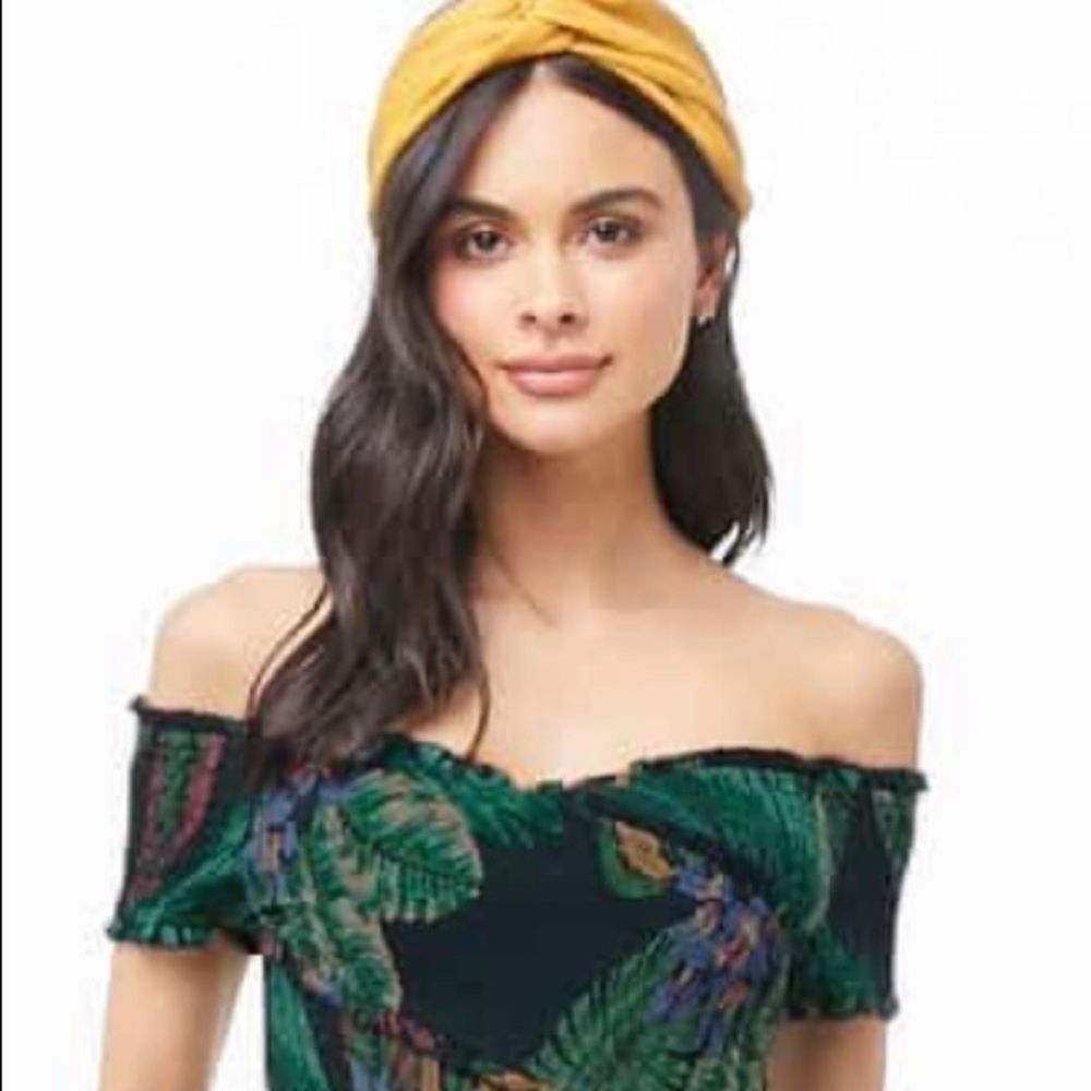 Patrons of Peace Black and Green Off-Shoulder Jumpsuit